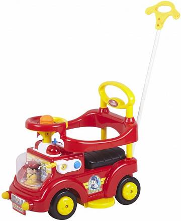 Детская красная машина-каталка Fire Engine, световые и звуковые эффекты 
